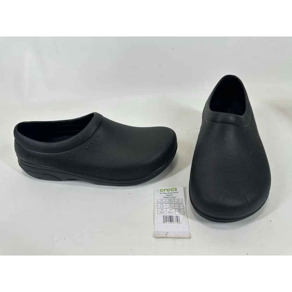 Crocs on the Clock Work Slip On Shoes Men's Black‎ US Size M 10/ W11 205073–001